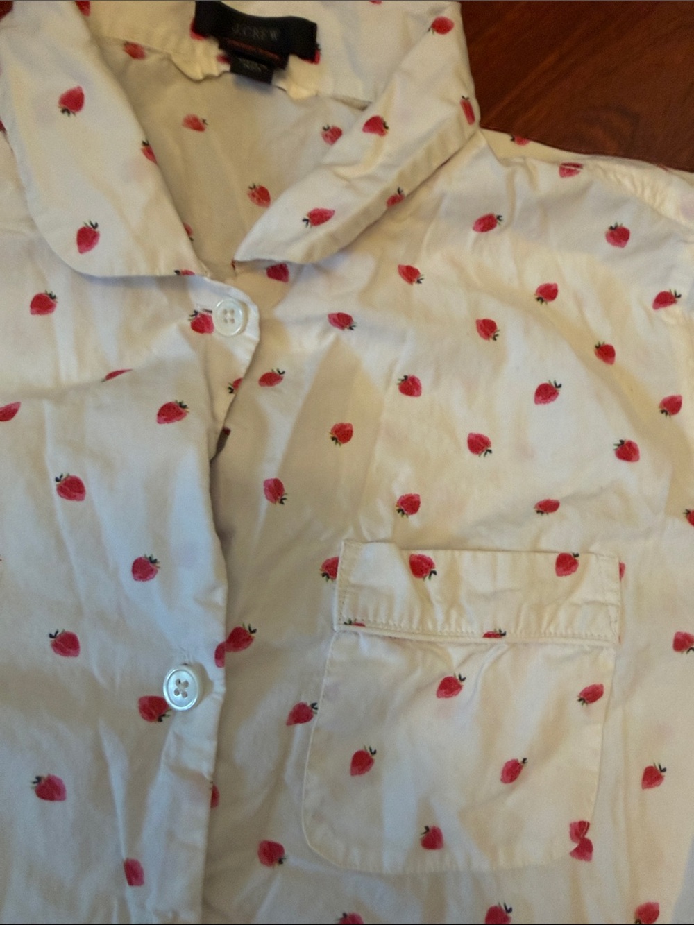 J.Crew White Pajama Set with Strawberry Print - Picture 3 of 10